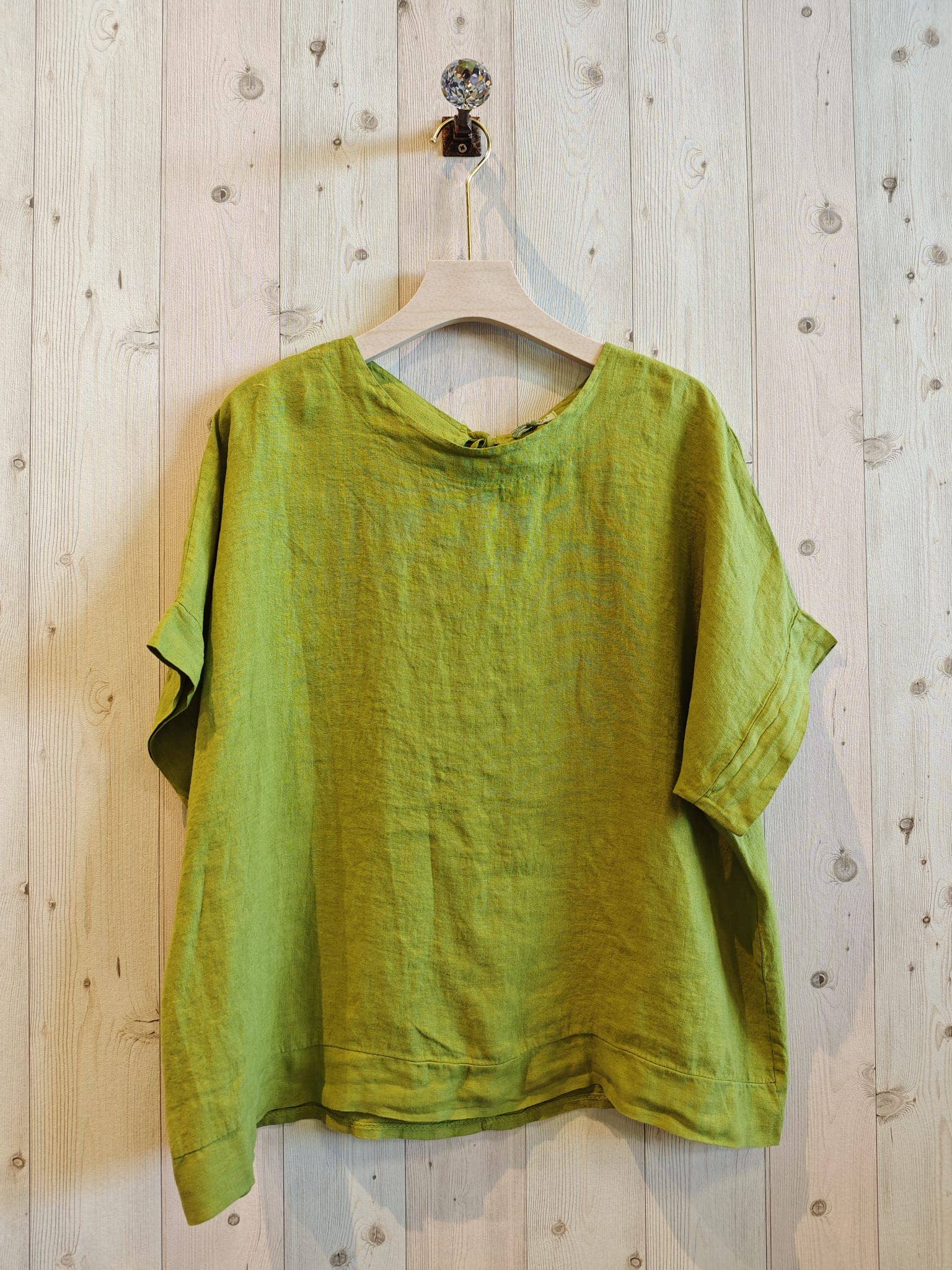 Linen & More - Wholesale Blouse - Dames - REF 17831 Linnen blouse met korte mouwen en strikdetail7