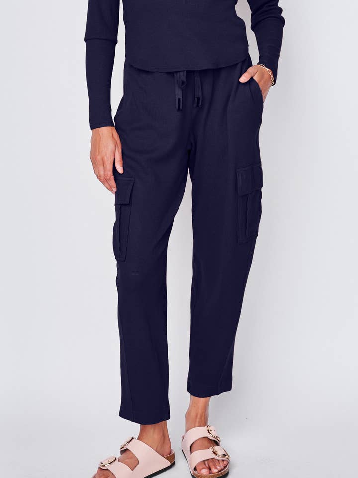 Micro Thermal Cargo Pants in New Navy for wholesale by Stateside