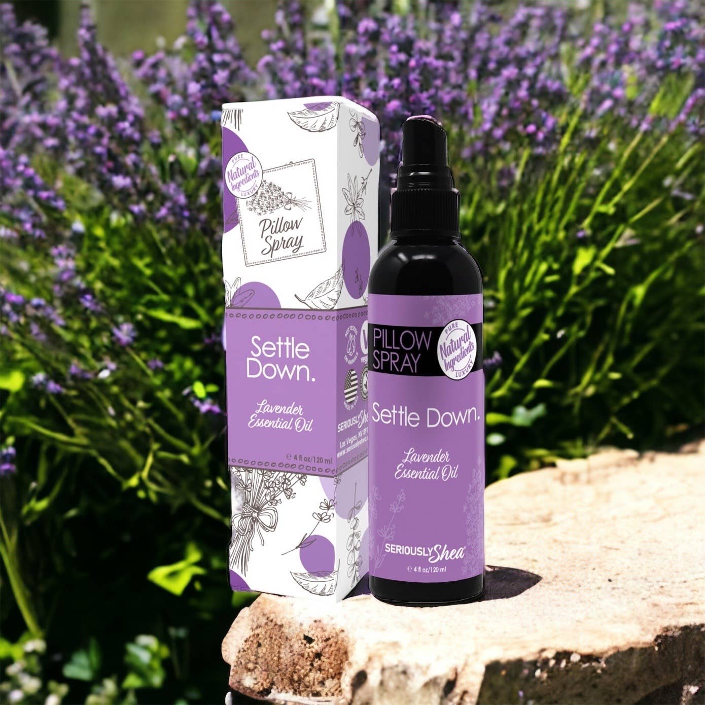 Seriously Shea - Wholesale Room & Linen Spray - Best Seller! Settle Down Pillow Spray - Lavender
