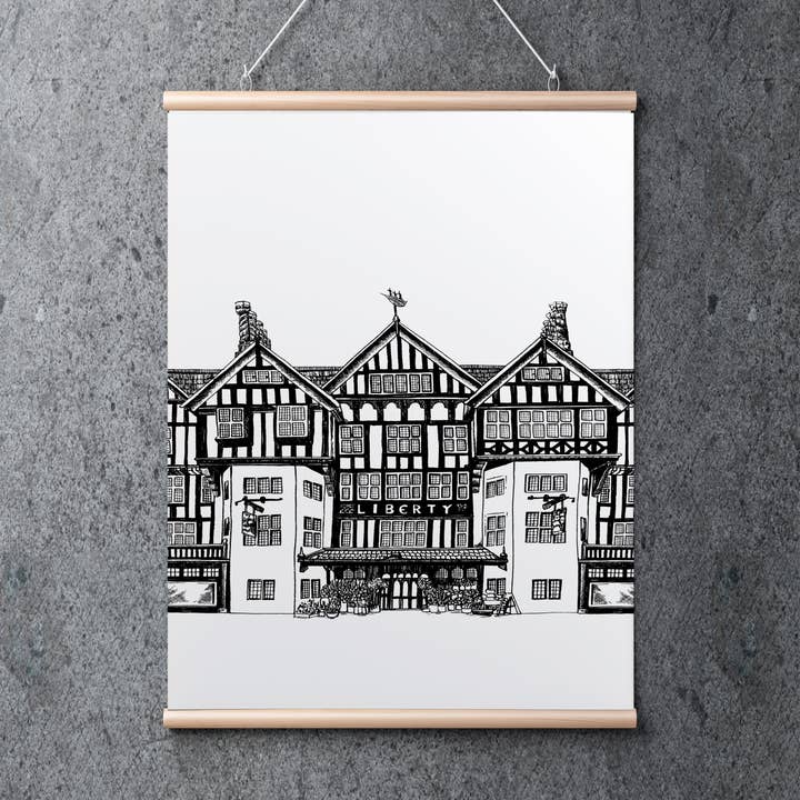 Impression d'art giclée sur portrait de la Liberté de Londres pour la vente par Katie Clement Illustration