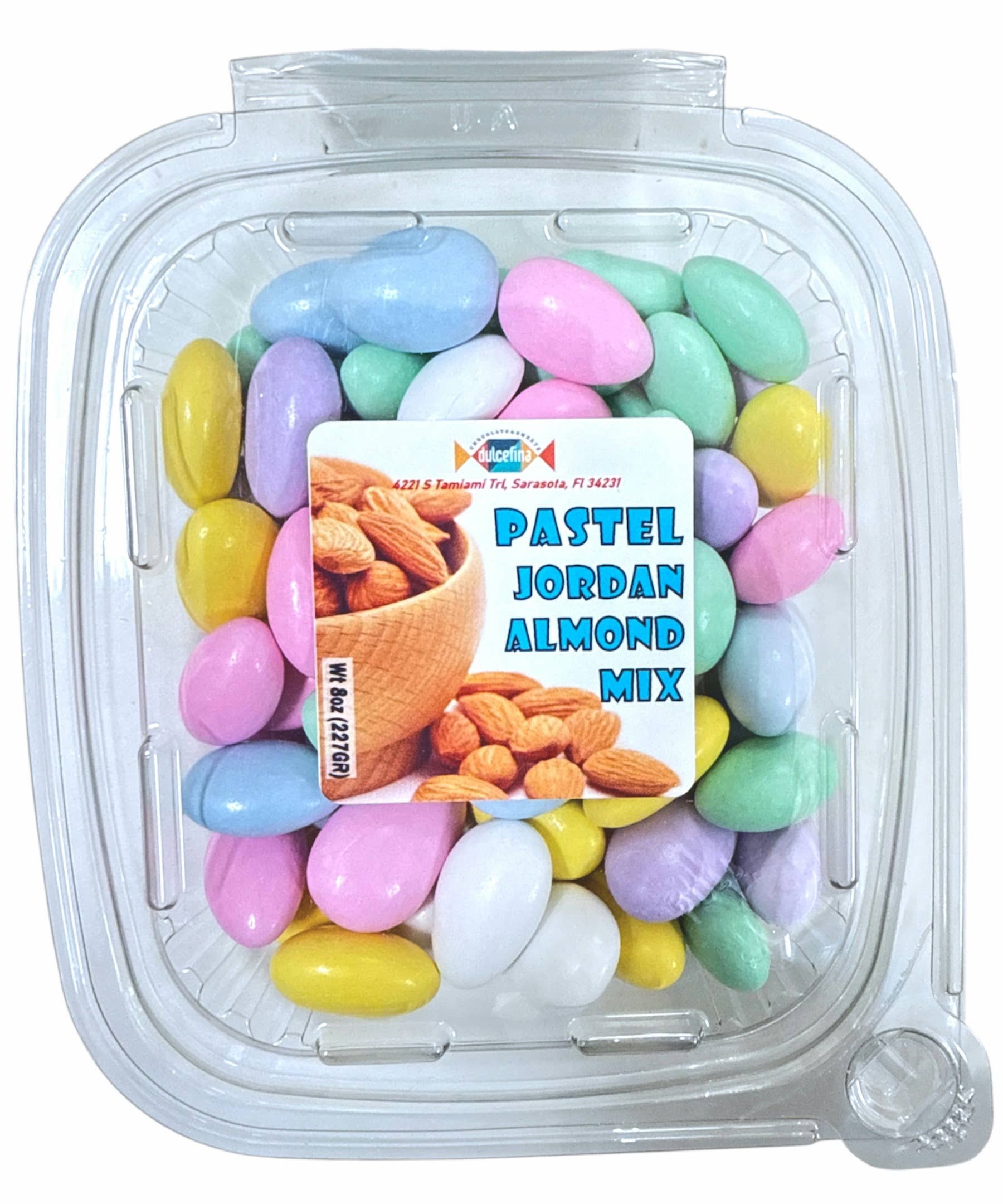 Dulcefina Chocolate and Sweets - Wholesale Nuts - Assorted Jordan Almonds 8oz Tub0
