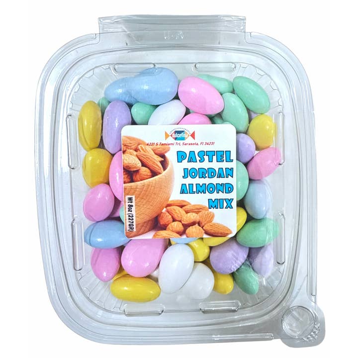 Dulcefina Chocolate and Sweets - Wholesale Nuts - Assorted Jordan Almonds 8oz Tub