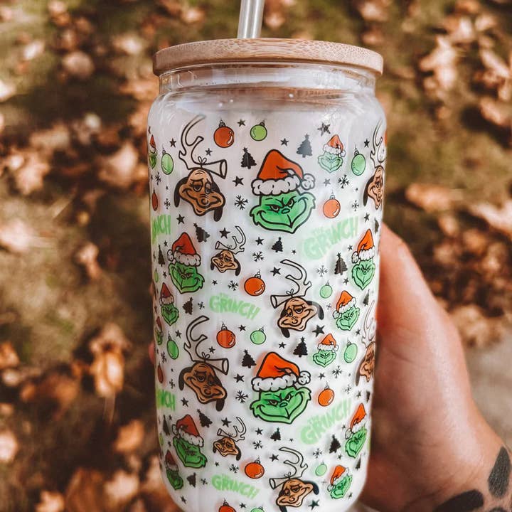 NOT YOUR AVERAGE BABE CO - Wholesale Drinking Glass/Cup - Grinch Glass Tumbler