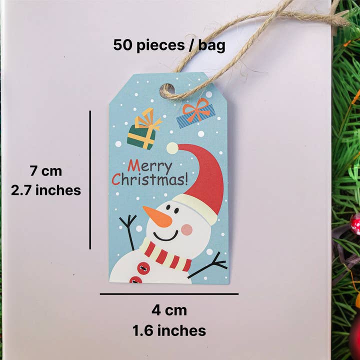 Plantish - Wholesale Gift Tag Label - Frosty Blue Christmas Tag, Sticker | Christmas Card & Label9