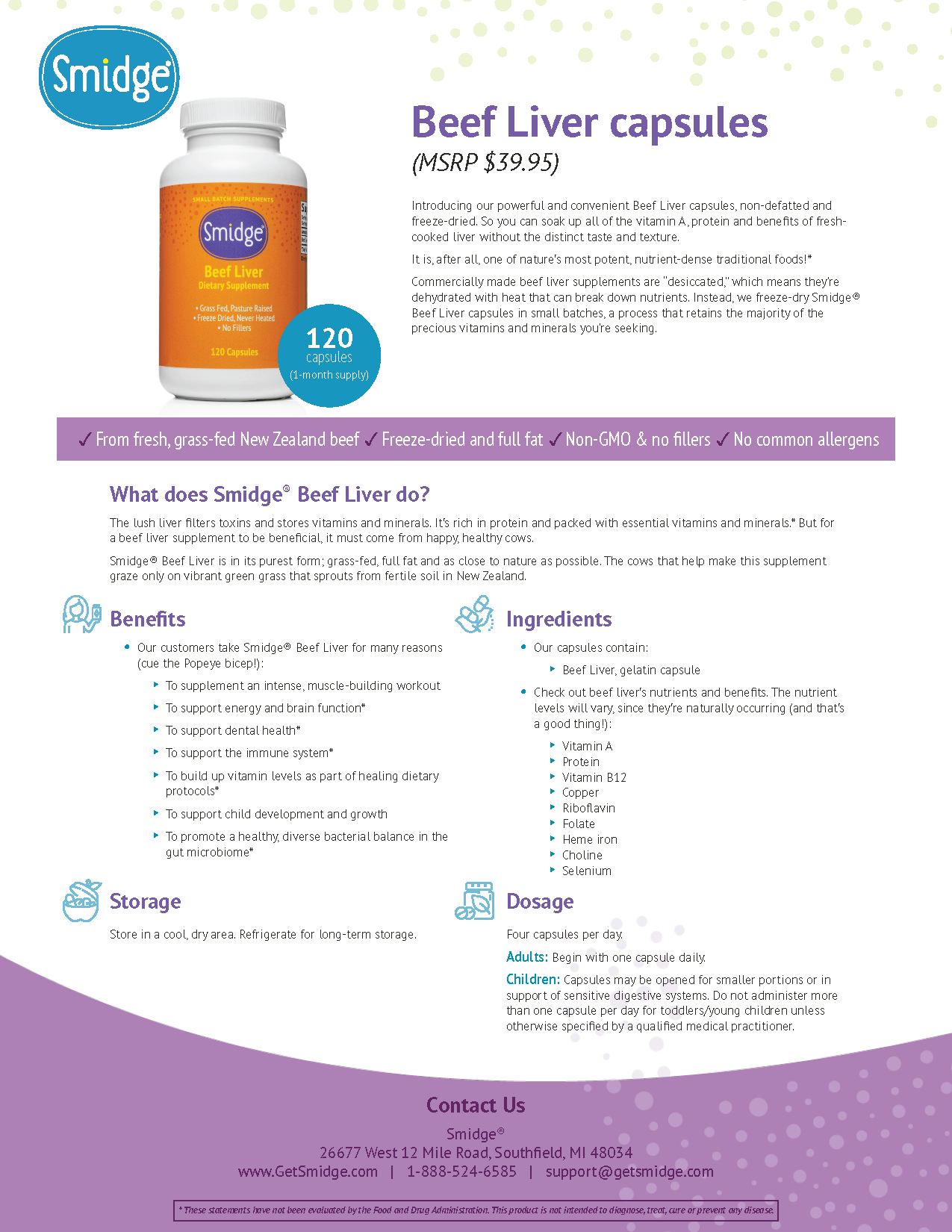 Smidge - Wholesale Oral Supplement/Vitamin - Beef Liver3