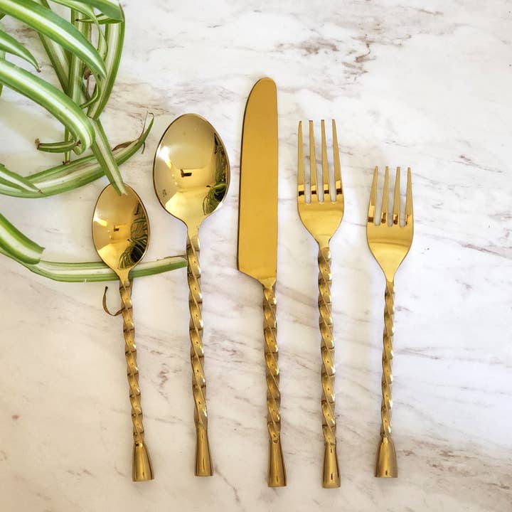 Gibb & Daan - Wholesale Assorted cutlery set - Personalized Cutlery Set - Tear Drop Cutlery Set of 5 Pieces5