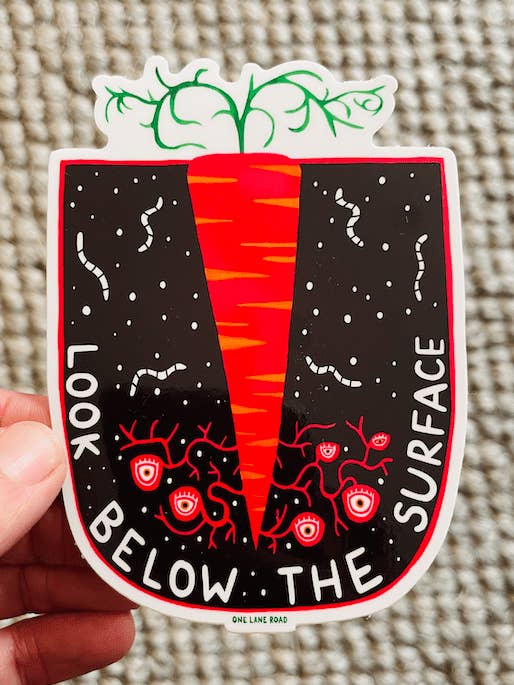 Mira debajo de la pegatina de superficie para venta al por mayor de One Lane Road