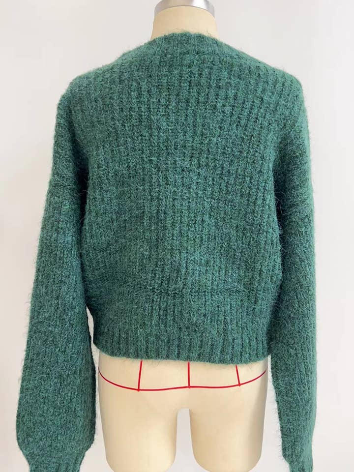 OLIVE SOLID GREEN REGULAR FIT KNIT SWEATER P00163 for wholesale on Faire3