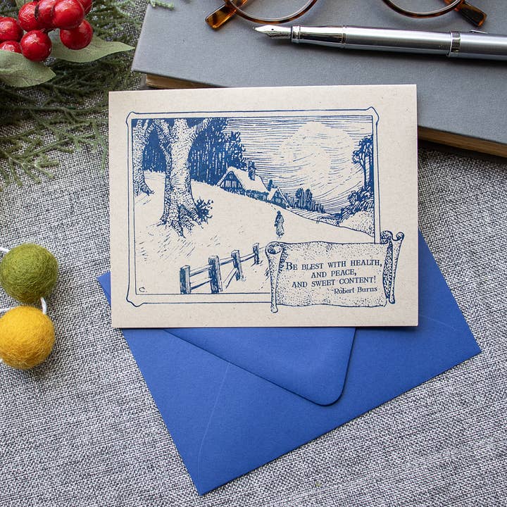 Sunshine and Ravioli - Wholesale Christmas Card - Literary Quote Christmas Holiday Greeting Card - Robert Burn