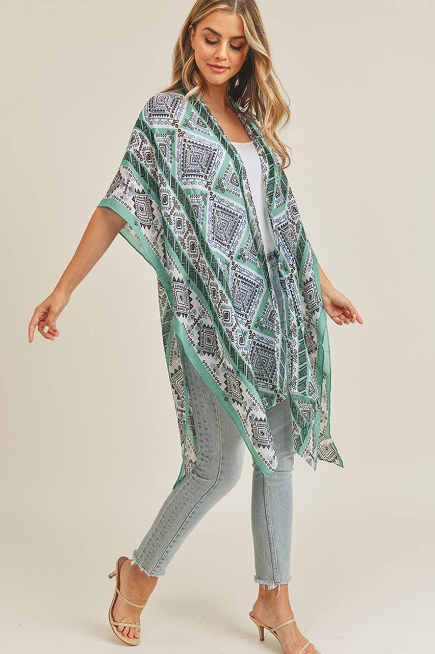 Hana - Wholesale Kimono - Women's - Tribal Pattern Summer Kimono Cover Up4