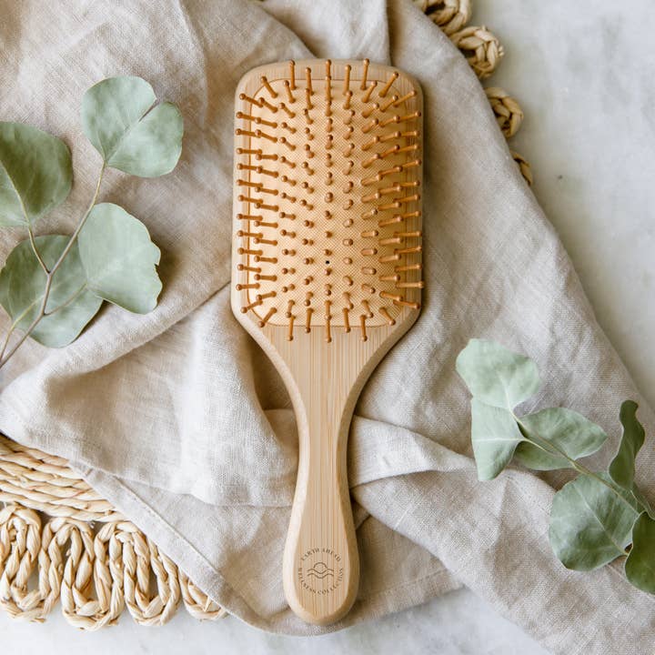 Earth Ahead - Wholesale Hair Brush/Comb - Large Square Bamboo Hairbrush With Cleaner | Eco Friendly1