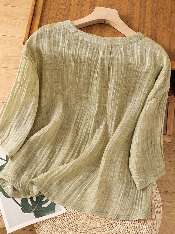 Whisper Mint - Wholesale Blouse - Women's - vintage cotton linen blouses tops women