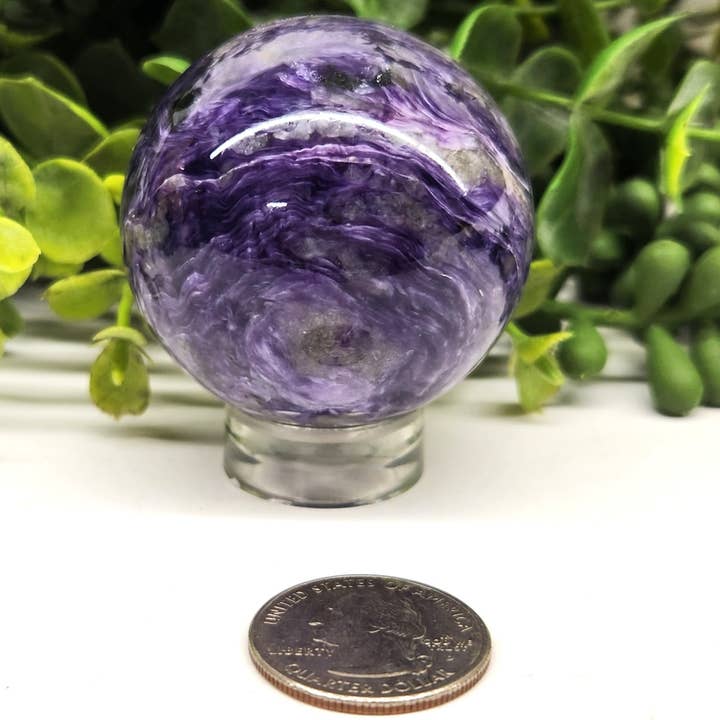 Meraki Gemstones – wholesale Spiritual stone/crystal – Charoite Polished Semi-Precious Gemstone Sphere (5 to 6cm)3