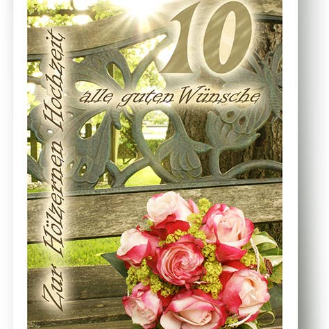 Hölzerne Hochzeit / Grußkarte / 729005 für den Großhandel von Yabué
