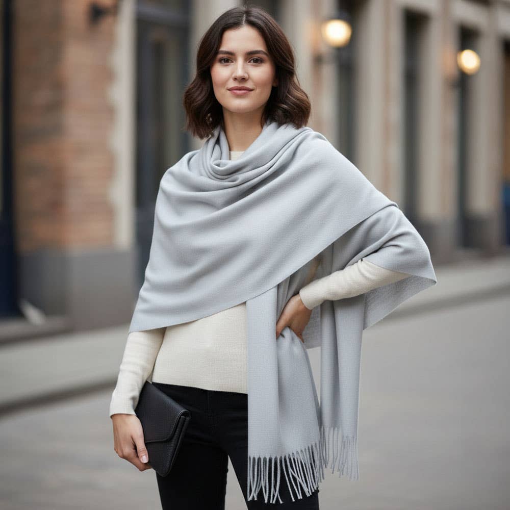 Sensibling Corp. - Wholesale Scarf - Women's - Solid Cashmere Blend Soft Wrap Shawl Scarf33