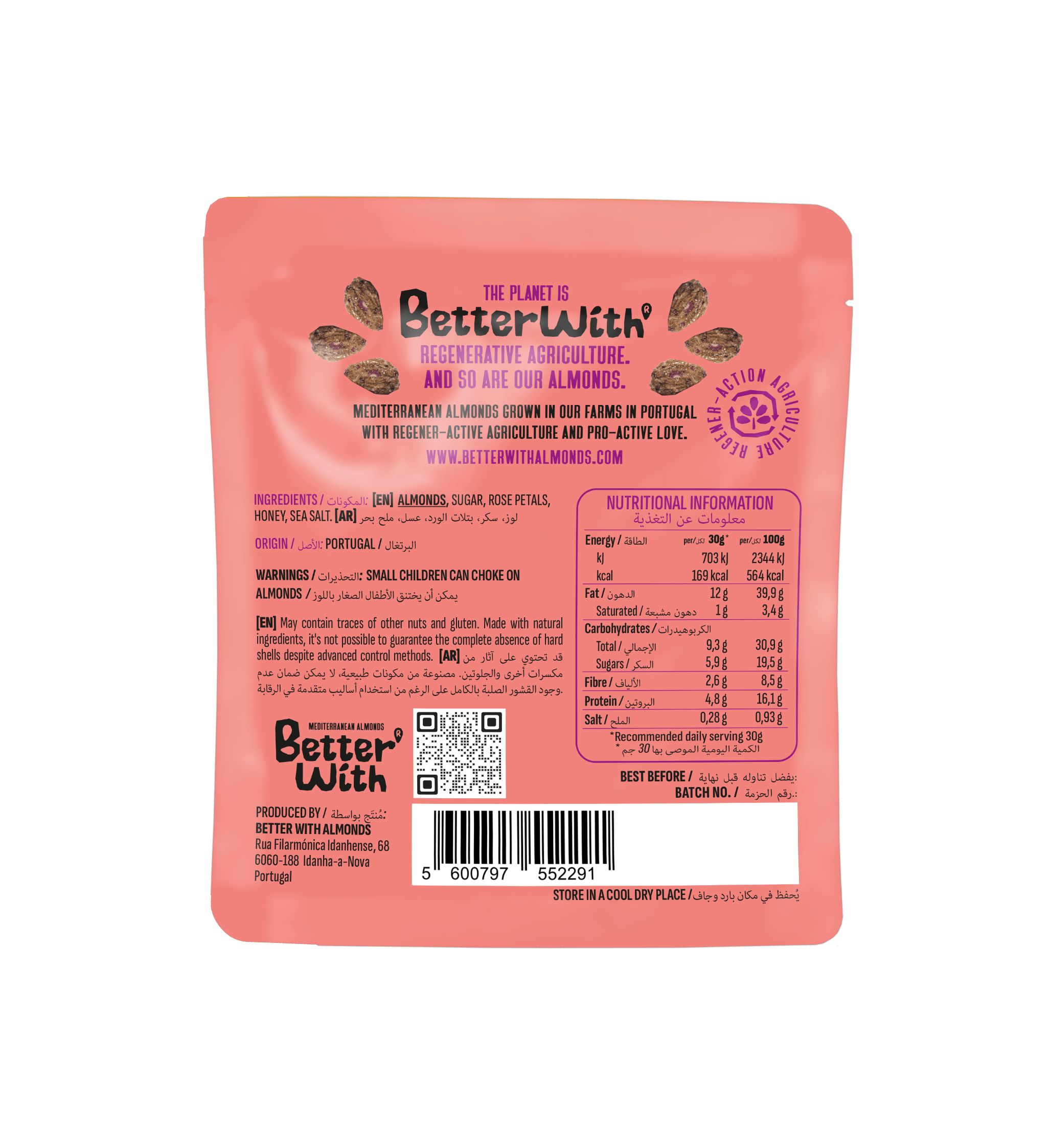 Better With Almonds – Frutos secos por atacado – Almonds Better With Rose Petals - 30g2