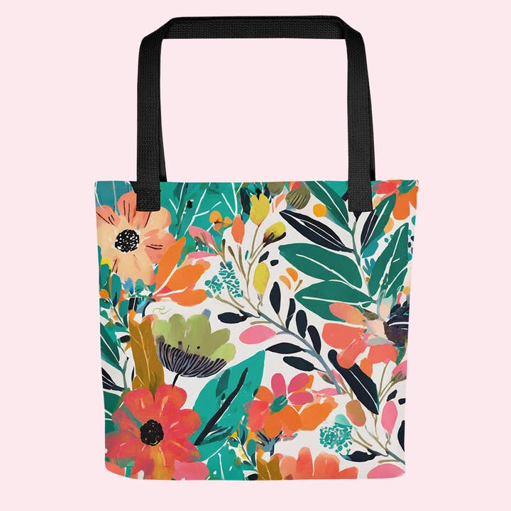 Bag Flowers Green / Floral Bag Green for wholesale by Enveloped