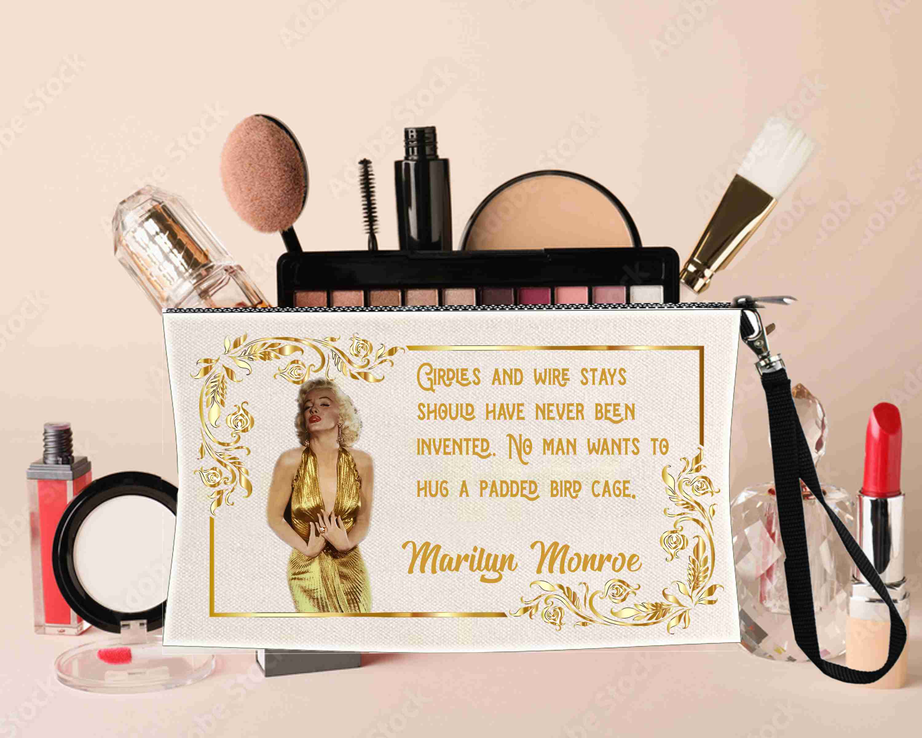 BMS BIZ - Wholesale Makeup/Cosmetic Bag - Who Invented Girdles  Marilyn Monroe Cosmetic makeup bag0