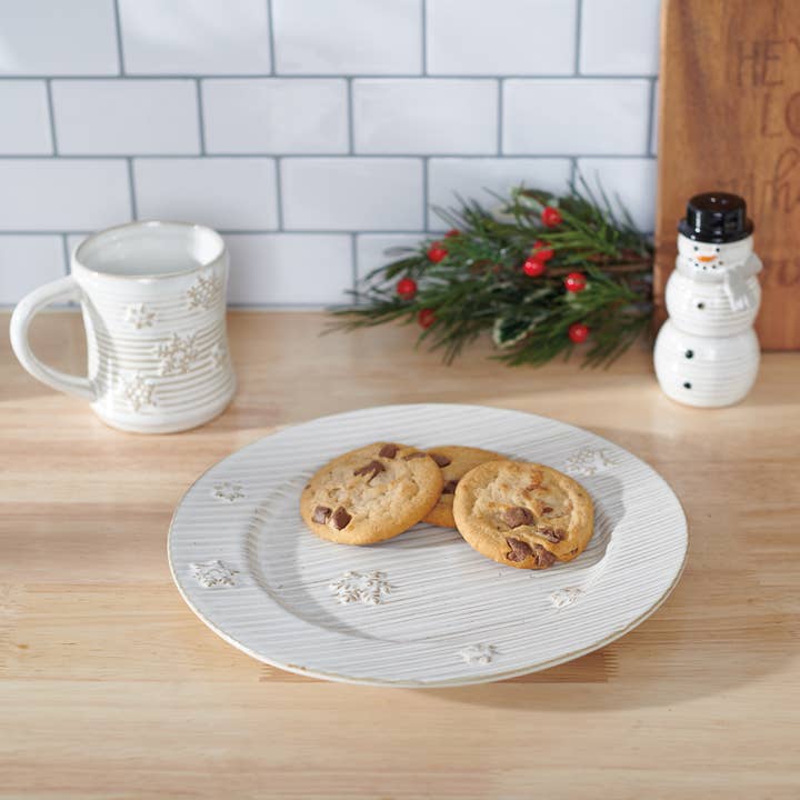 Primitives by Kathy - Wholesale Decorative Plate/Dish/Bowl - Ribbed Snowflake Large Plate