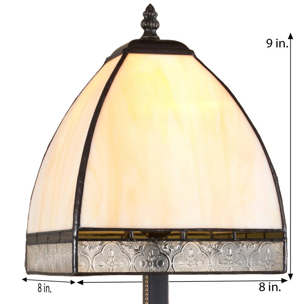 J Devlin Glass Art & Bert Anderson Collection - Wholesale Accent/Desk Lamp - Lam 589-5 TB Ivory Curved Mission Lamp4