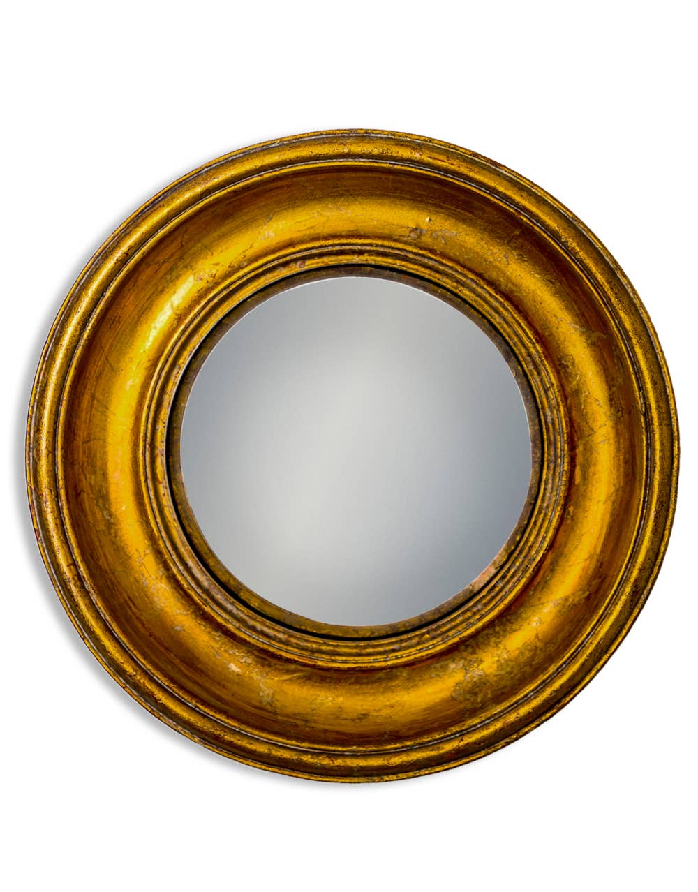 McGowan & Rutherford Ltd - Wholesale Wall Mirror - Antiqued Gold Deep Framed Medium Convex Mirror0