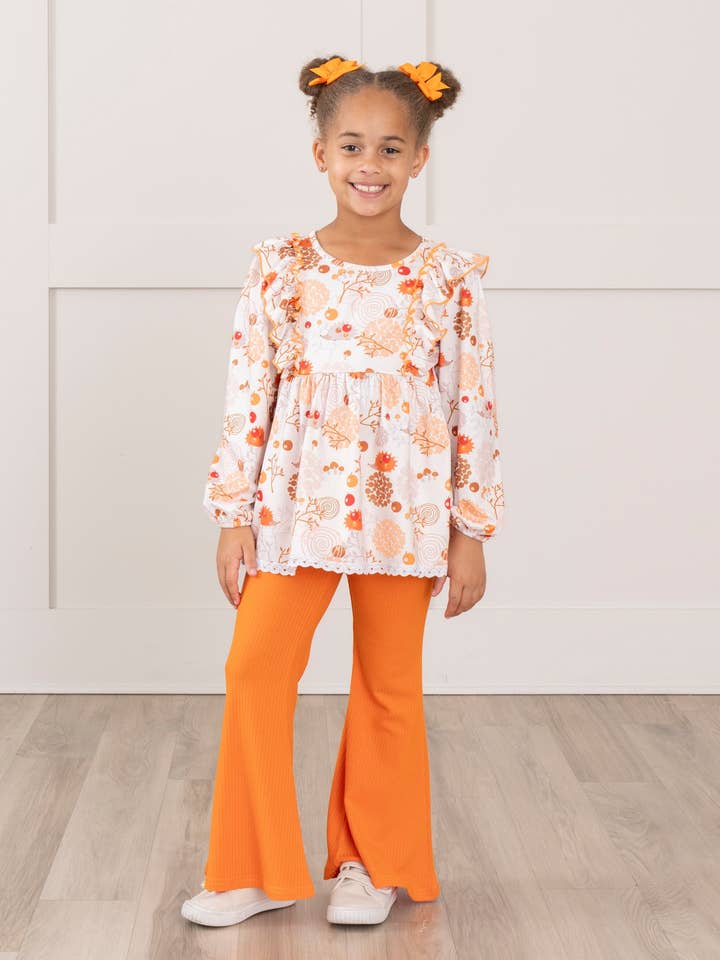 Orange Hedgehogs Bell Bottoms Outfit for wholesale by Marie Nicole Clothing
