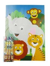 Tiny Mills – wholesale Målarbok - Barn och baby – Zoo Jungle Safari Djur Målarböcker med kritor Party18