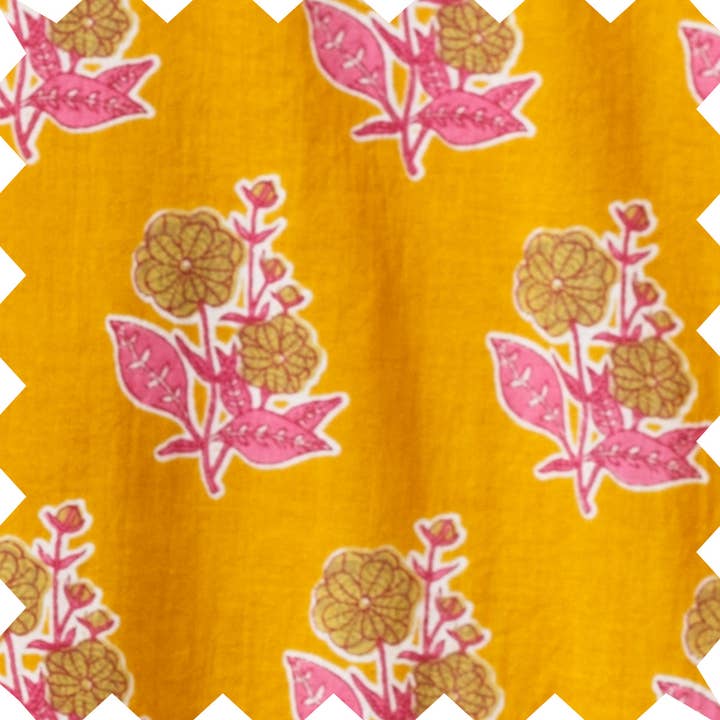 Beet World - Wholesale Dress - Kids - Wide Collar Dress | Mustard Floral5