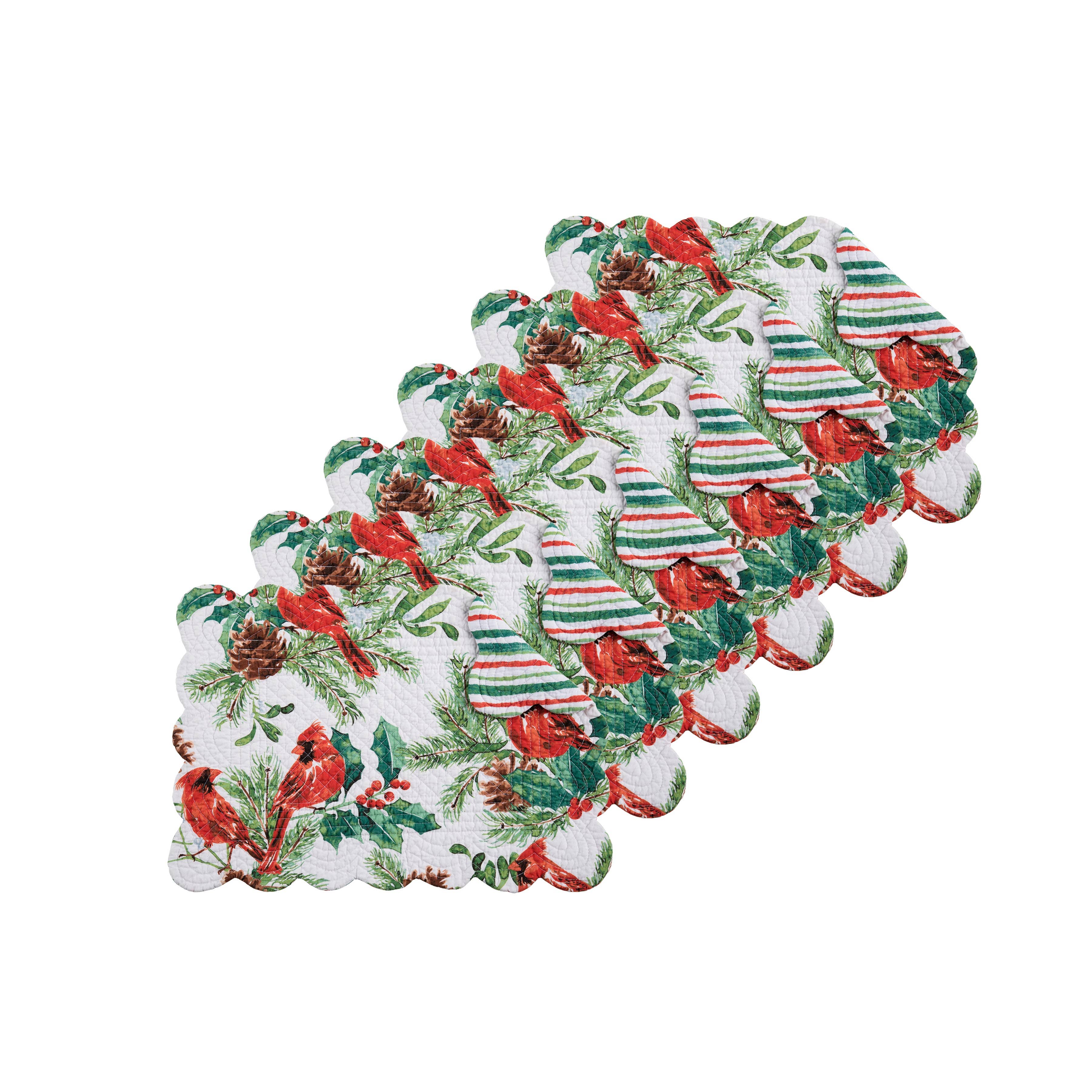 C&F Home - Wholesale Placemat - Christmas Delwyn Cardinal Placemat Set 62