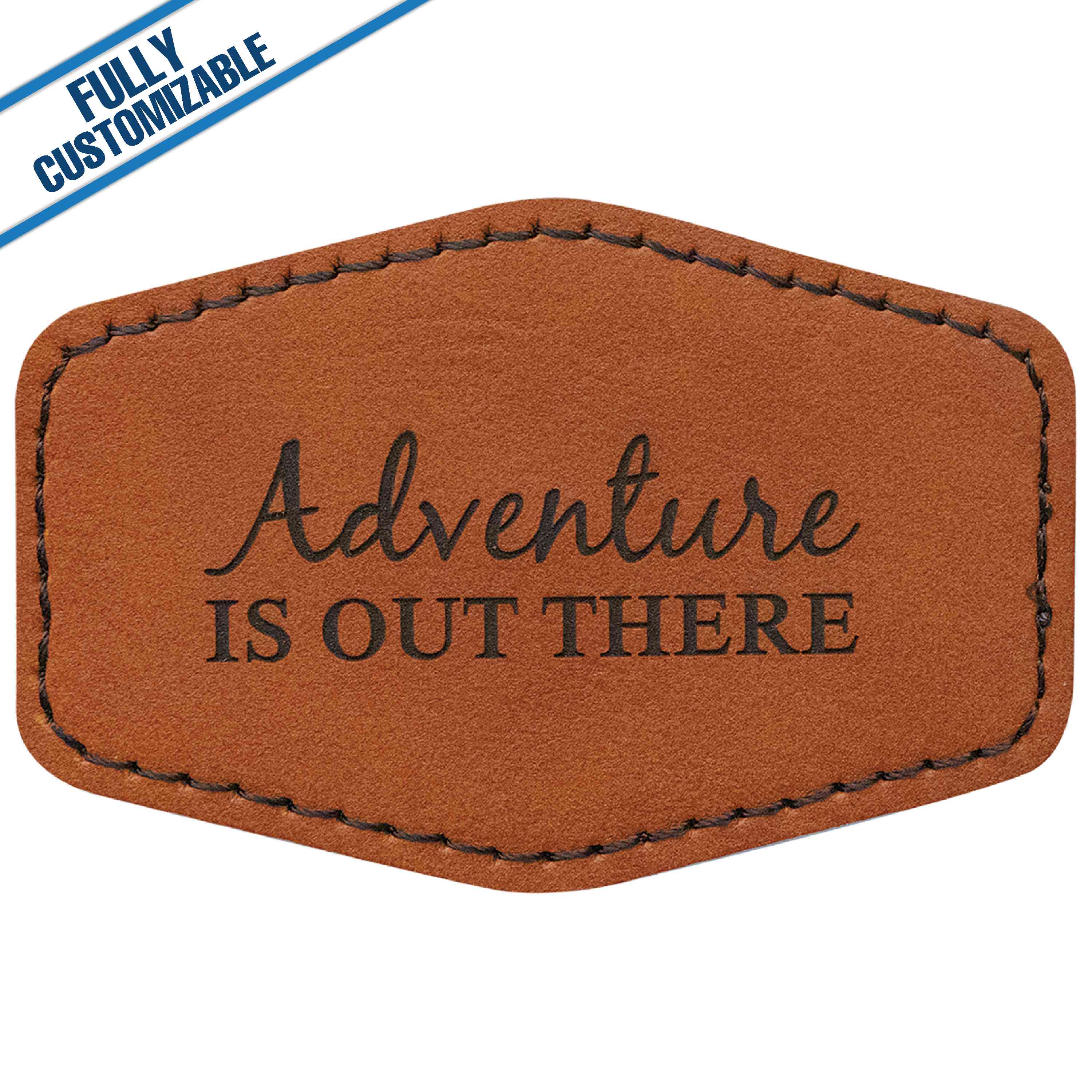 GiftWorksPlus - Wholesale Patch - Engraved Leatherette Hexagon Patch - Fully Customizable14