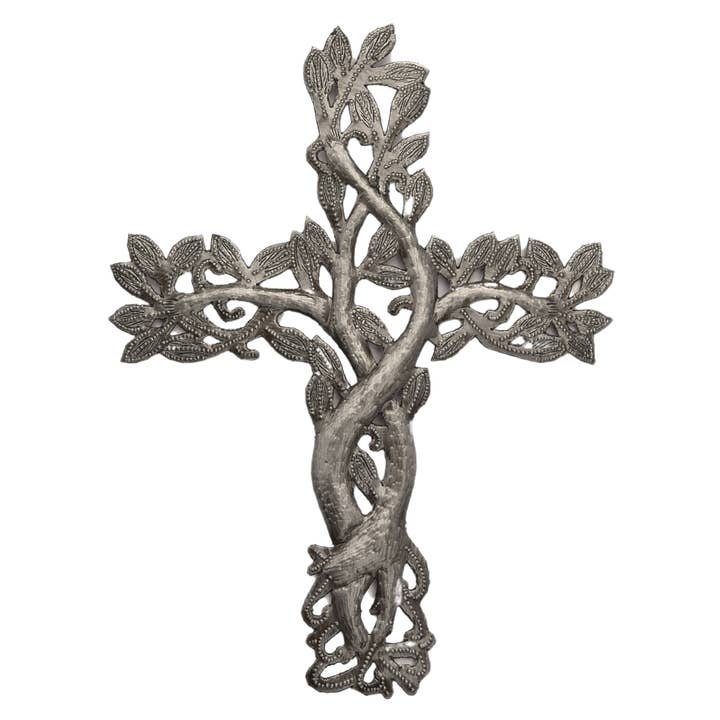 Croix murale de 5,6 x 5,3 pouces, collection religieuse, cadeaux faits à la main pour la vente par Haiti Fair Trade~ It's Cactus