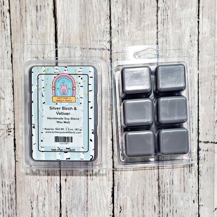 Silver Birch & Vetiver Wax Melt for wholesale by Brittany's Sweet Tartz