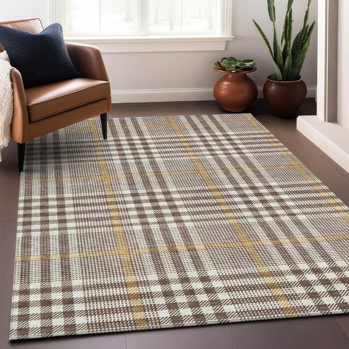 LOOMLAN - Wholesale Area Rug - Samira Brown Washable Indoor-Outdoor Rug9