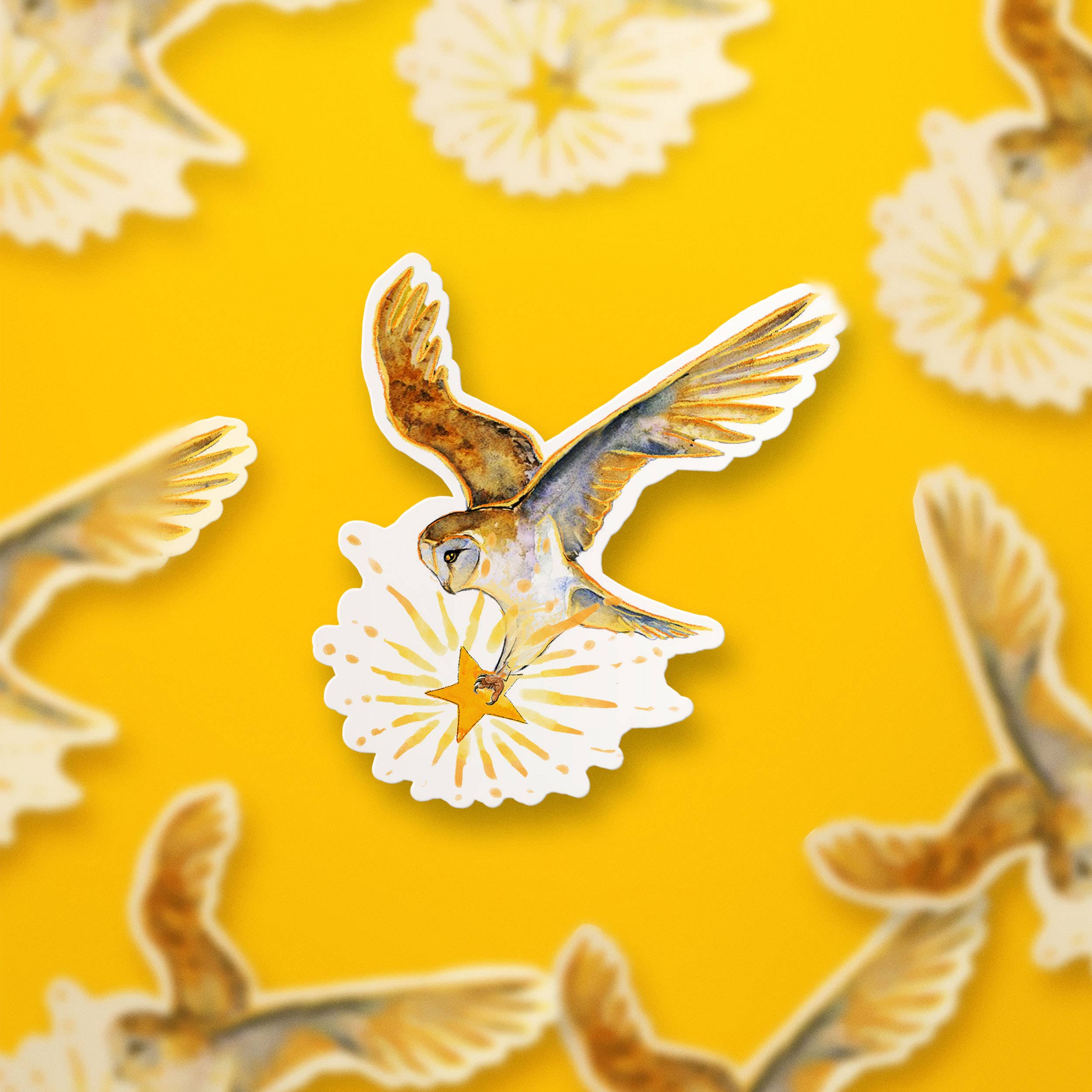 Liyana Studio - Wholesale Sticker - Barn Owl Star - Waterproof Vinyl Sticker1