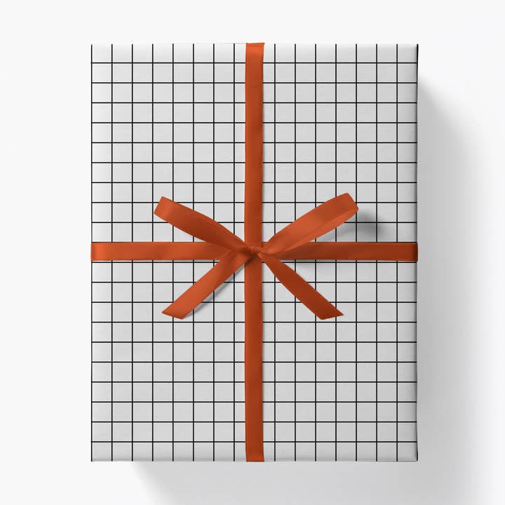 Graphic Factory - Vente Feuille de papier cadeau - Papier Cadeau à Carreaux – Noir sur Blanc0