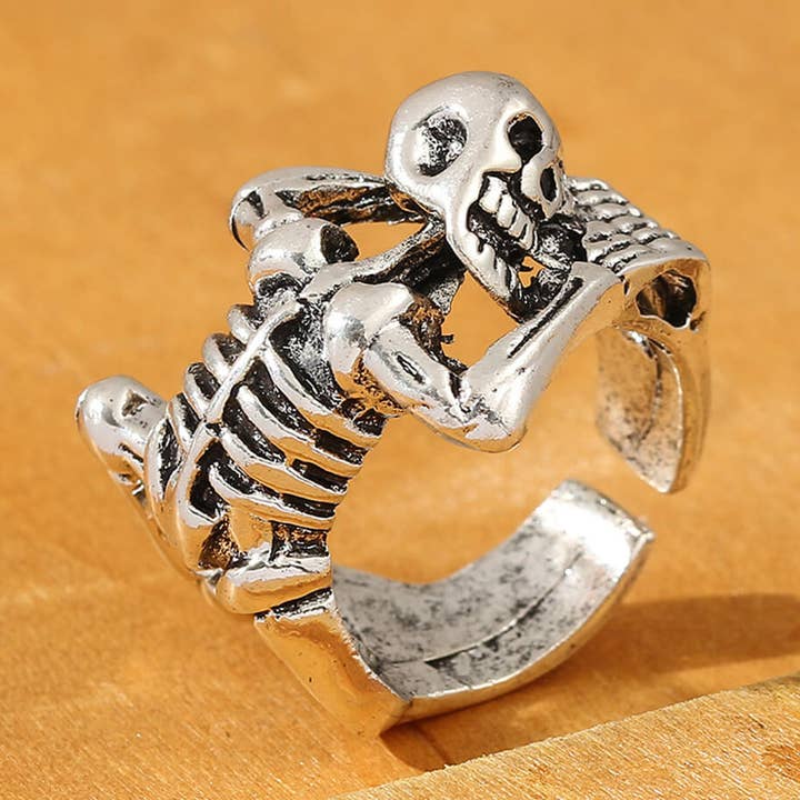 ANELLO GOTICO CON OSSA CURVE (REGOLABILE) per la vendita all'ingrosso da parte di Ashlen