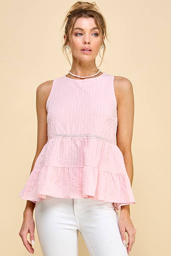 Heart & Hips - Wholesale Blouse - Women's - WK50480 - BABYDOLL TIER BUBLLE WOVEN TOP WITH TIE BACK13