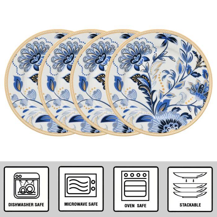 STP - Wholesale Dinner Plate - Melodie de Fleurs Porcelain Dessert Plate Set of 4