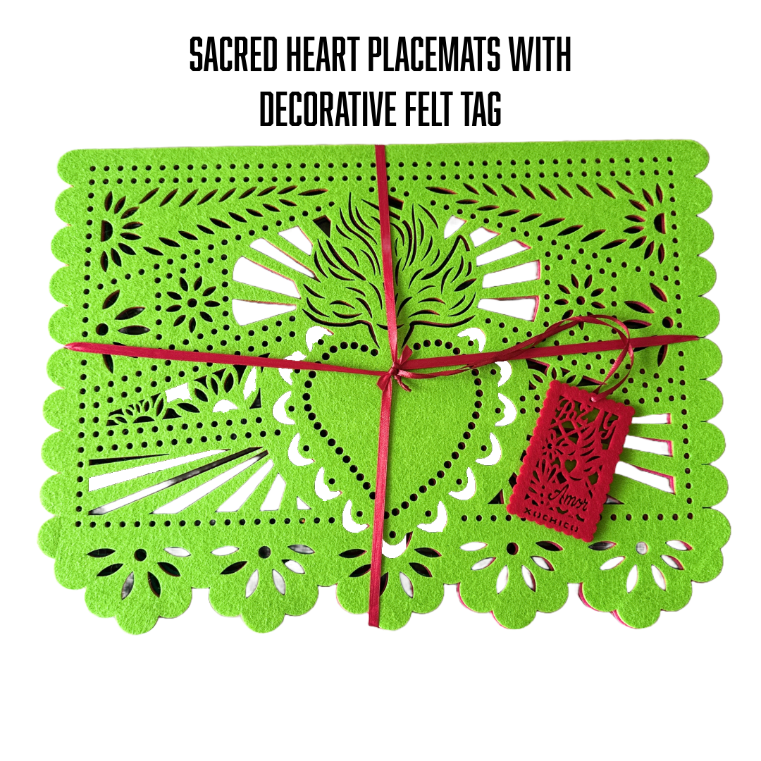 Xochico - Venta al por mayor Manteles individuales - Juegos de manteles individuales de fieltro de doble cara «Papel Picado» (florales)10