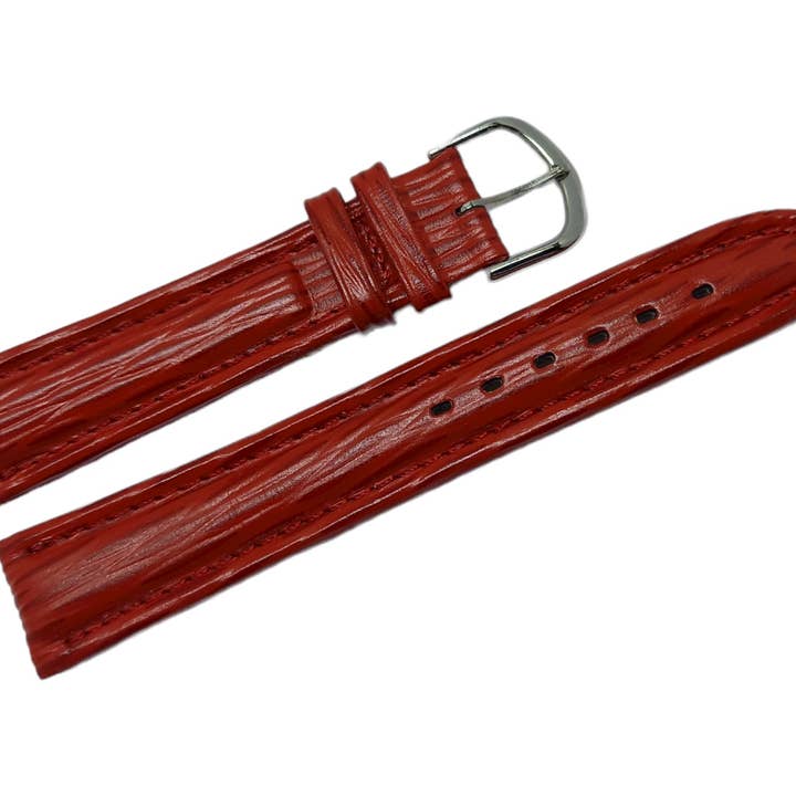 18 mm vermelho. Pulseira de relógio de couro de grão Aviator V por atacado de BRACELETS MONTRE ACH