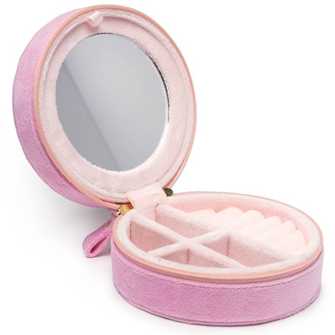 Living Royal - Wholesale Jewelry Box/Organizer - Velvet Jewelry Zip Case / Travel Organizer - Rose - Pink3
