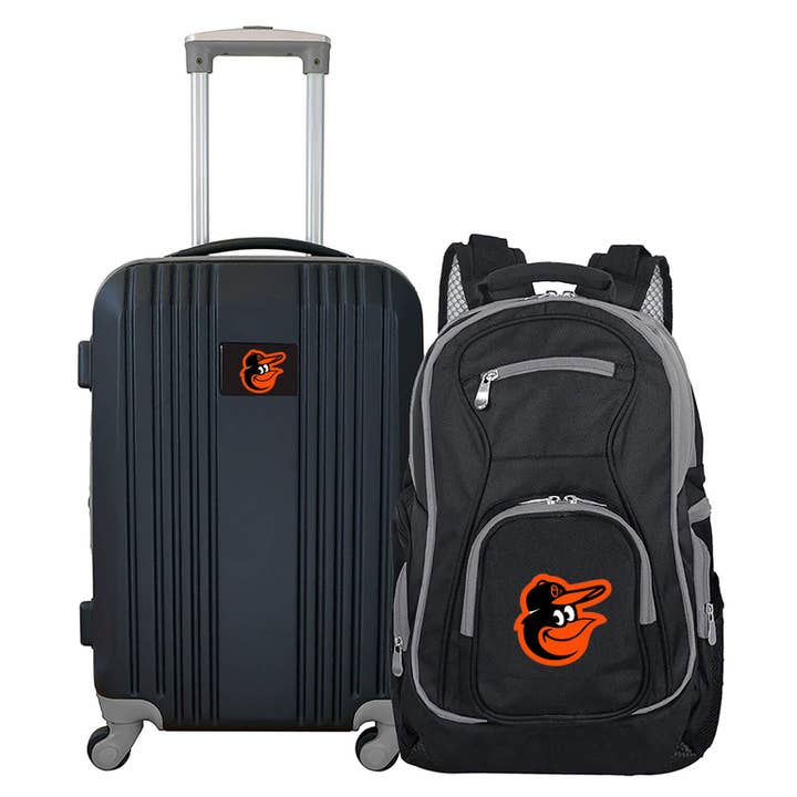 MLB Baltimore Orioles Premium 2 Piece Backpack & Carry-On Set for wholesale by Mojo Licensing