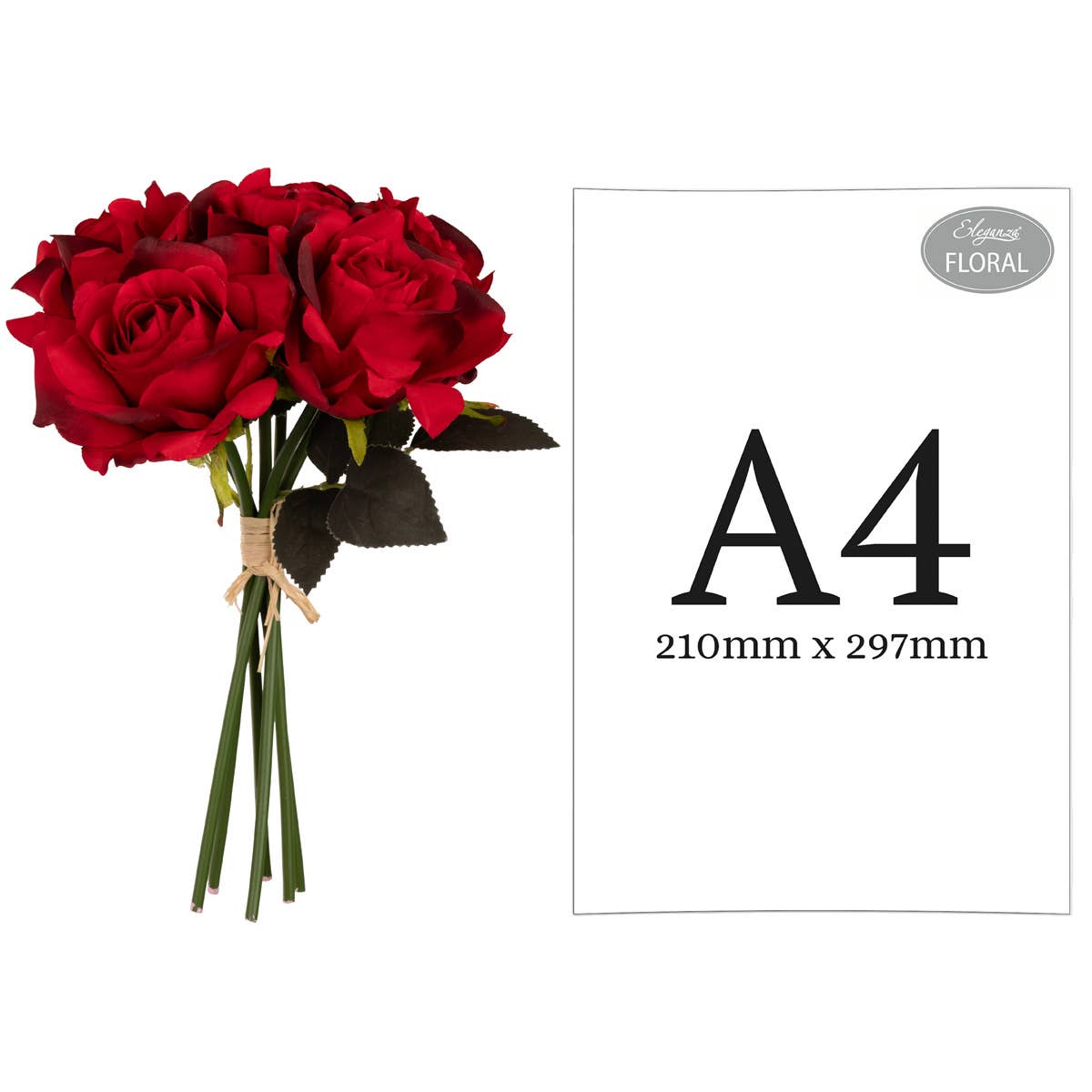 Eleganza Floral - Wholesale Artificial Flowers - Eugenie Rose Bunch x 6 Red1