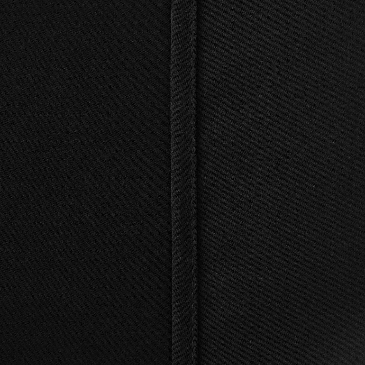 The Fitted Sheets – wholesale Curtain –  Black Blackout Thermal Curtains – Eyelet Top, 2 Panels7