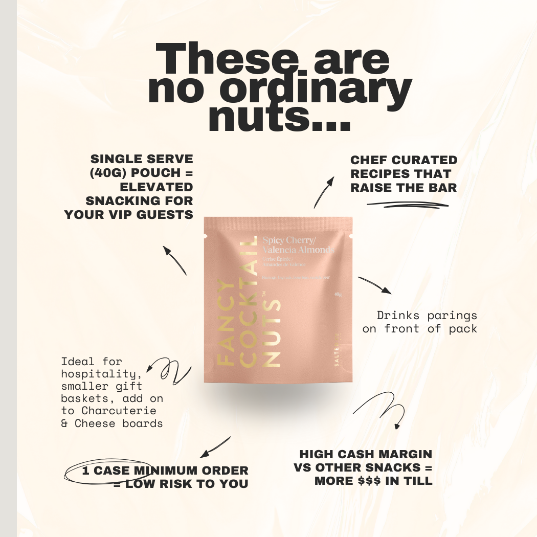 Salted Co Fancy Cocktail Nuts - Wholesale Nuts - 40g  Spicy Cherry/ Valencia Almonds1
