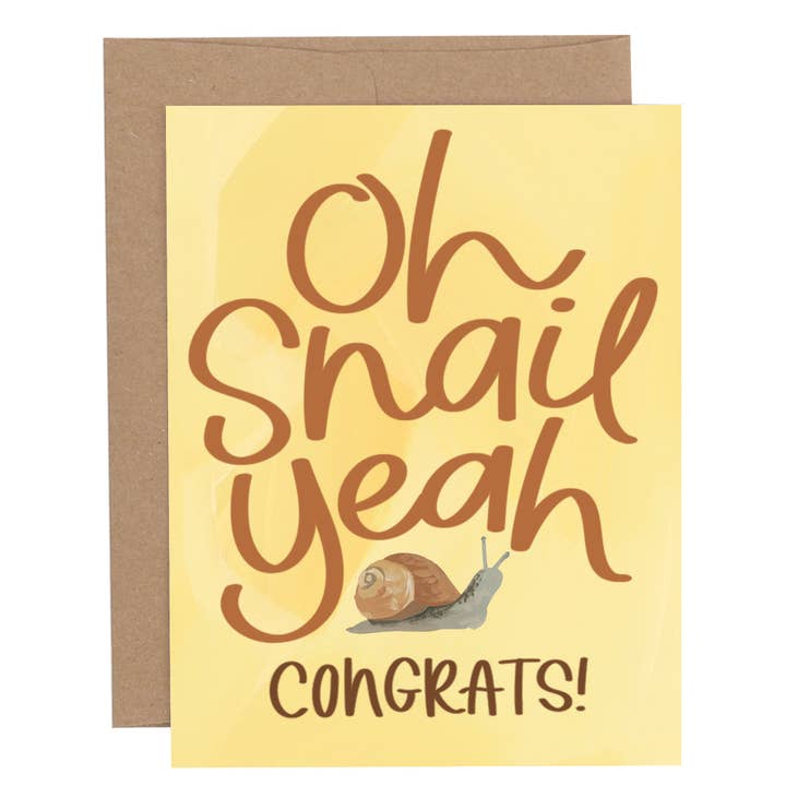 Tarjeta de felicitación Oh Snail Yeah para venta al por mayor de 1canoe2 | One Canoe Two Paper Co.