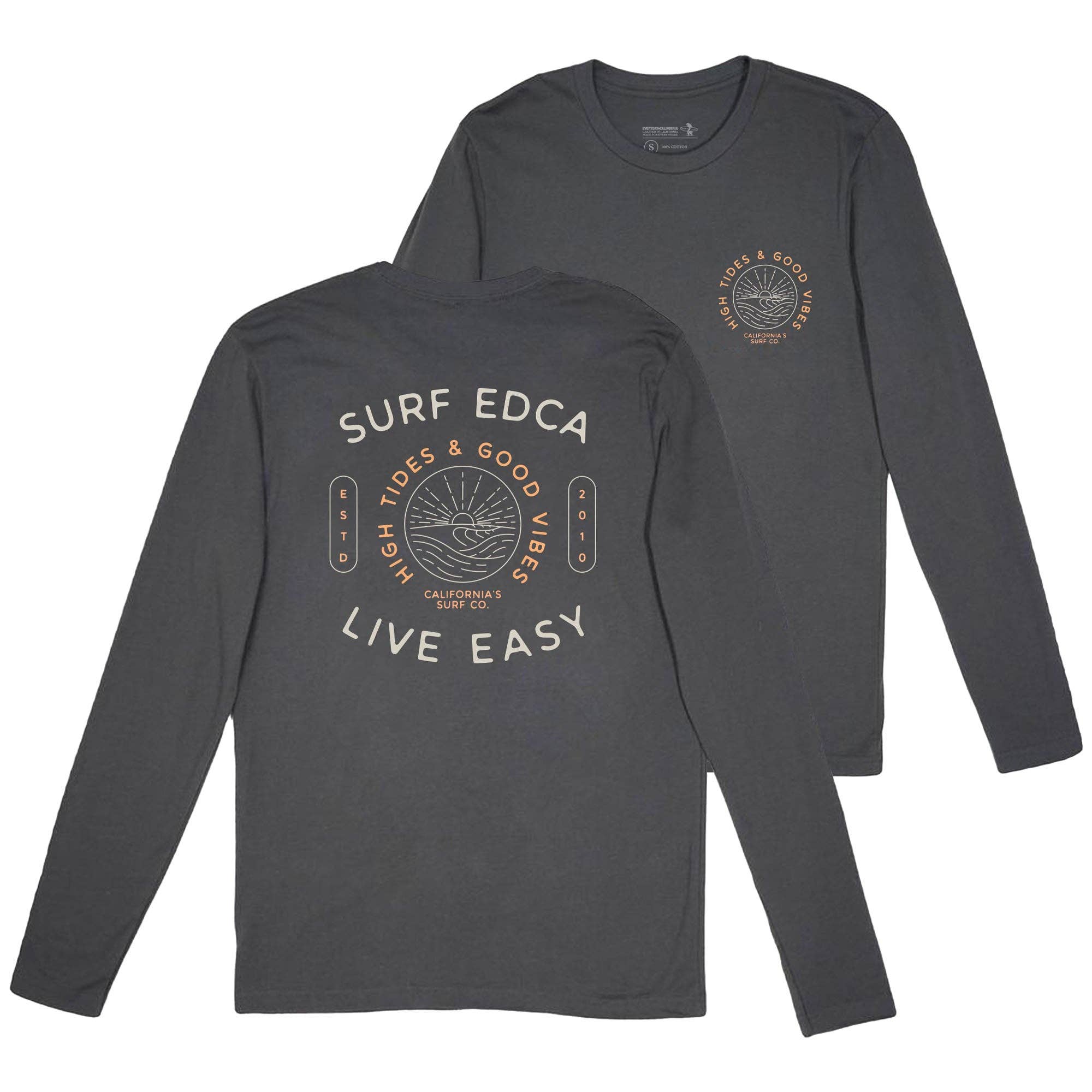 Everyday California - Wholesale Screen Printed T-Shirt - Men's - Ponto Long Sleeve - California Surf Sunset Beach Tee