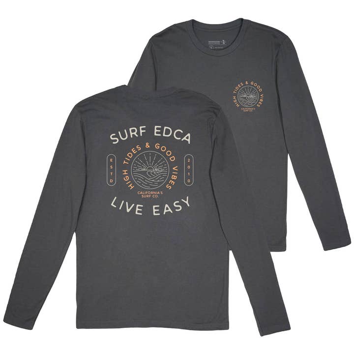 Everyday California - Wholesale Screen Printed T-Shirt - Men's - Ponto Long Sleeve - California Surf Sunset Beach Tee0