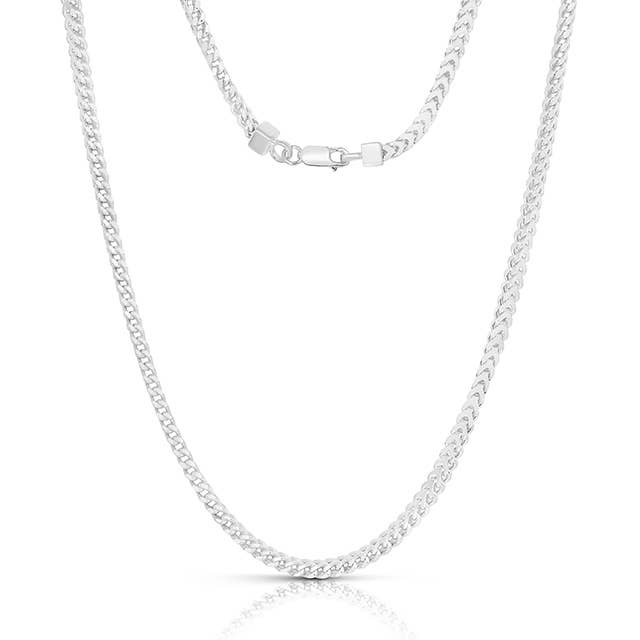 Sterling Silver Rhodium Plated 1.8MM Franco Chain Necklace for wholesale by NYC Sterling