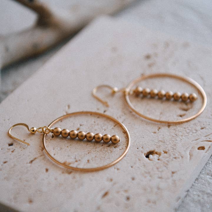 Cecelia Designs Jewelry - Wholesale Dangle Earrings - Gemstone and Gold Plated Drop Hoop Earring 2